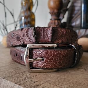 W. Kleinberg Brown Hornback Aligator Skin Belt 36